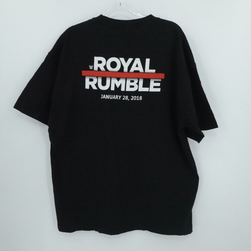 WWE T Shirt Mens XL Black Royal Rumble 2018 Official Crew‎ Wrestling Rap Tee